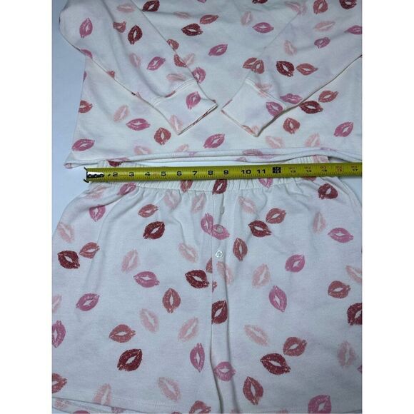 Grayson Threads Womens Sleepwear Set Size L Kiss Print Top & Shorts Cotton Blend - Picture 7 of 14